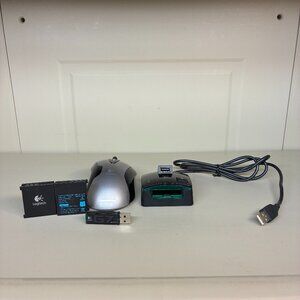 Logitech G7 Cordless Black Mouse + USB Battery Charger + 2 Batteries & Dongle
